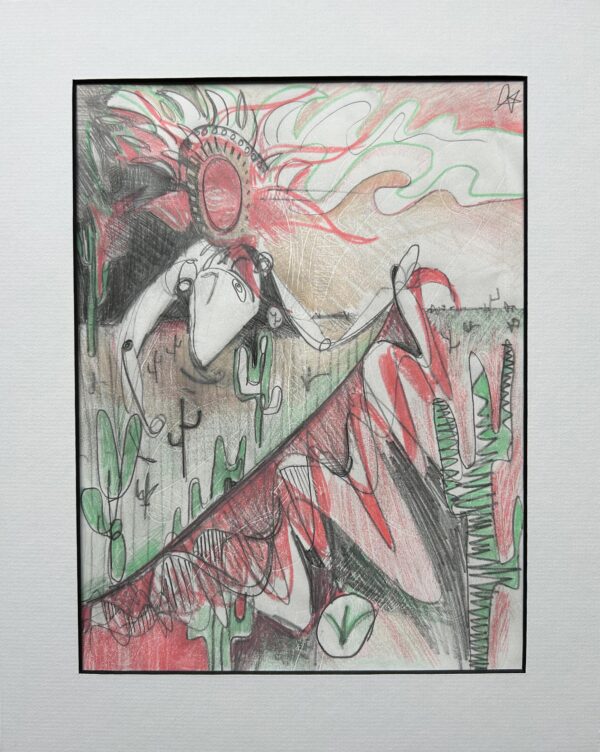 Female Cyborg in Desert, Holding Red Garment - Image 4